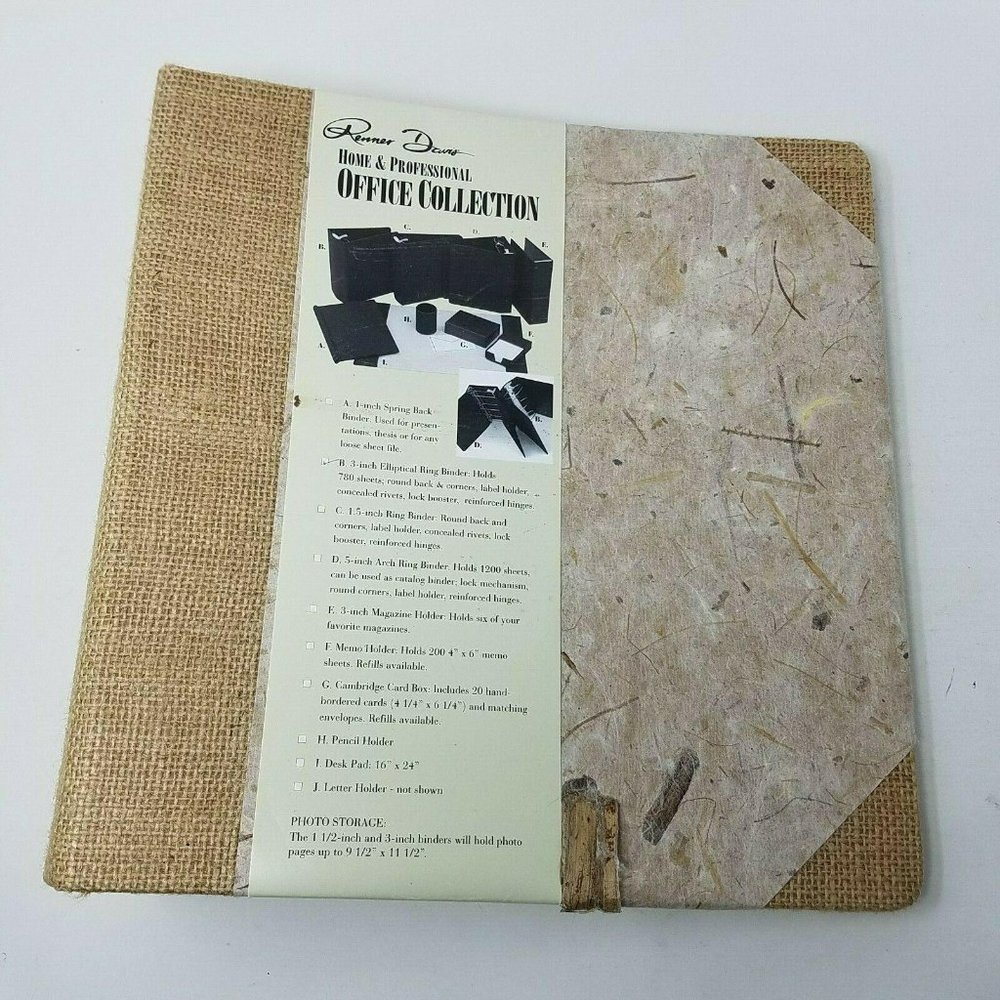 Renner Davis 3" Elliptical 3 Ring Binder Banana Rattan Woven Paper Photo Album